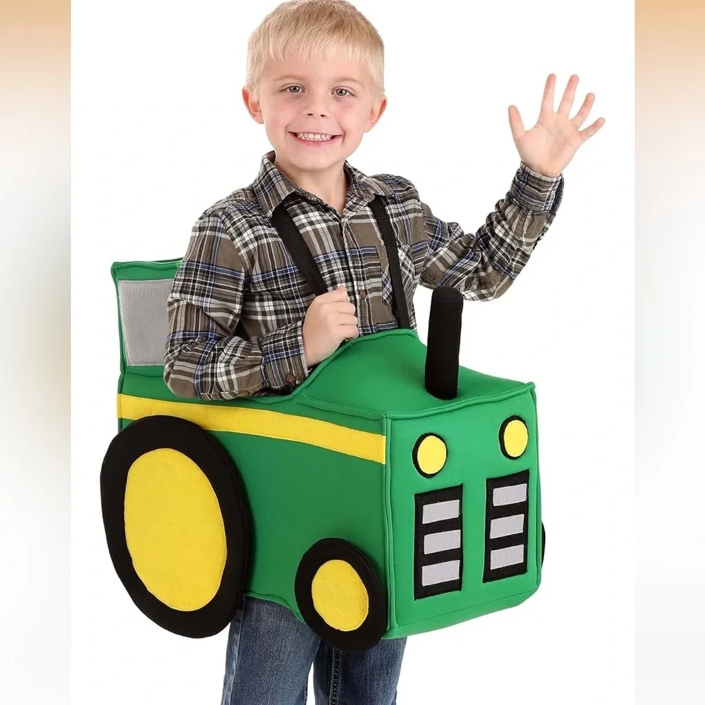 Toddler Ride-in Tractor Costume Foam Farm Halloween Costume Outfit john deere